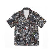 Men's AOP Hawaiian Camp Shirt, Casual Beachwear, Tattoo Vibes, Summer Parties, Vacation Style, Gift for Him