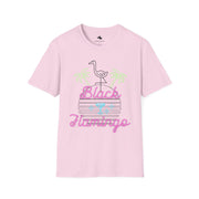 T-Shirt with Retro Flamingo Design | Casual Summer Wear, Beach Vibes, Gift for Her, Fun Vacation Outfit, Tropical Apparel