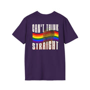 Pride Message T-Shirt, Can't Think Straight Tee, Unisex LGBTQ+ Shirt, Softstyle Tee, Comfort Wear for Pride Events, Gift for Allies V2