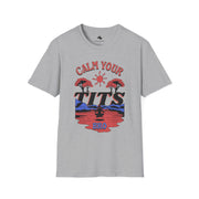 Calm Your Tits Unisex Softstyle T-Shirt | Funny Graphic Tee, Gift for Him/Her, Casual Wear, Summer Essentials, Everyday Comfort