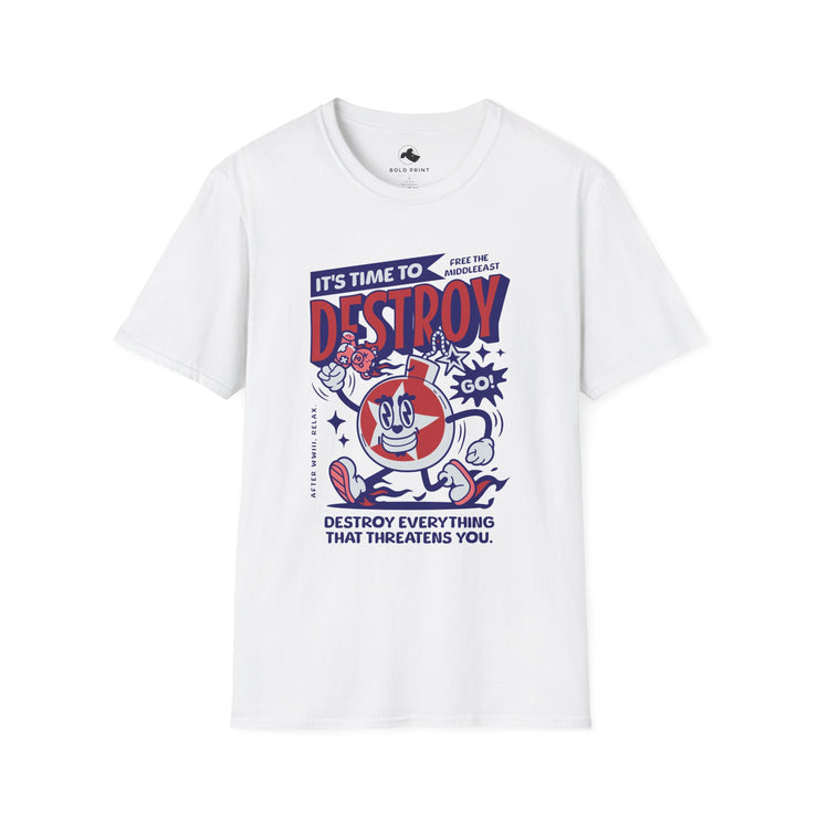 Unisex Graphic Tee - "It's Time to Destroy" - Softstyle Shirt for Casual Wear, Gift for Gamers, Streetwear, Graphic T-Shirt, Fun Clothing