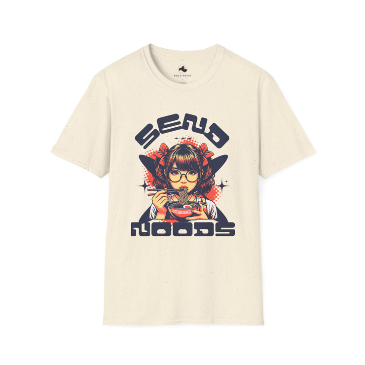 Send Noods Unisex Softstyle T-Shirt, Funny Graphic Tee, Gift for Foodies, Casual Wear, Trendy Streetwear, Soft Cotton Top