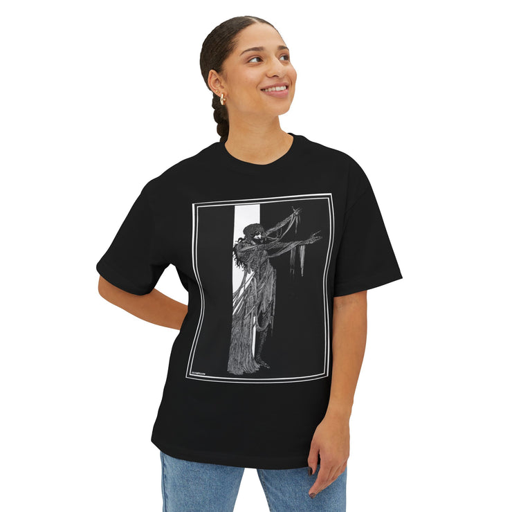 Artistic Oversized Tee: Bohemian Style, Unisex Graphic Shirt, Perfect for Festivals, Gifts, Everyday Wear, Casual Chic