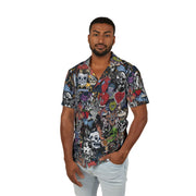 Vibrant Men's Hawaiian Camp Shirt, Tattoo Shirt, Beach Party Top, Summer Style Shirt, Casual Wear for Fun Events