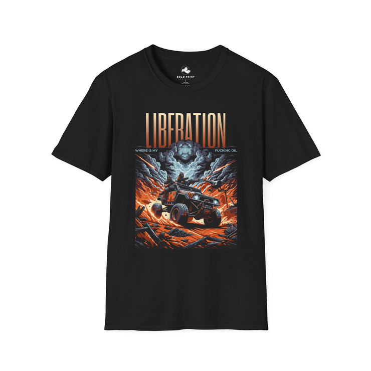 Liberation Graphic T-Shirt, Unisex Softstyle Tee, Adventure Wear, Gift for Outdoor Enthusiasts, Casual Style, Retro Shirt