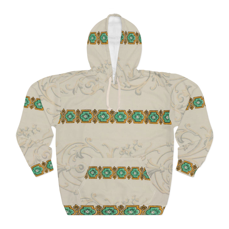 Elegant Floral AOP Unisex Pullover Hoodie, Cozy Streetwear, Gift for Her, Casual Layering, Unique Graphic Hoodie