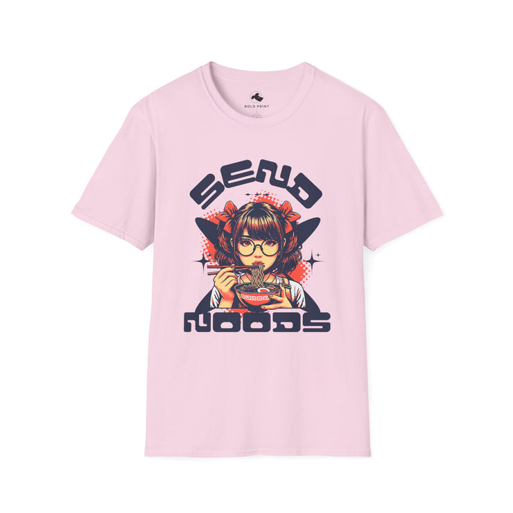 Send Noods Unisex Softstyle T-Shirt, Funny Graphic Tee, Gift for Foodies, Casual Wear, Trendy Streetwear, Soft Cotton Top