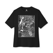 Bohemian Floral Oversized Tee Artistic Graphic Shirt, Trendy Gift Idea, Relaxed Fit