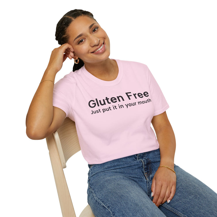 Unisex Softstyle T-shirt, Statement Tee, Funny Shirt, Pickup Line Comment T-Shirt, "Gluten Free", Quote Shirt