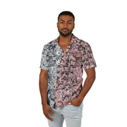 Men's Anime Print Hawaiian Camp Shirt, Cute Summer Shirt, Beachwear, Vacation Outfit, Boho Style Apparel, Trendy Summer Fashion