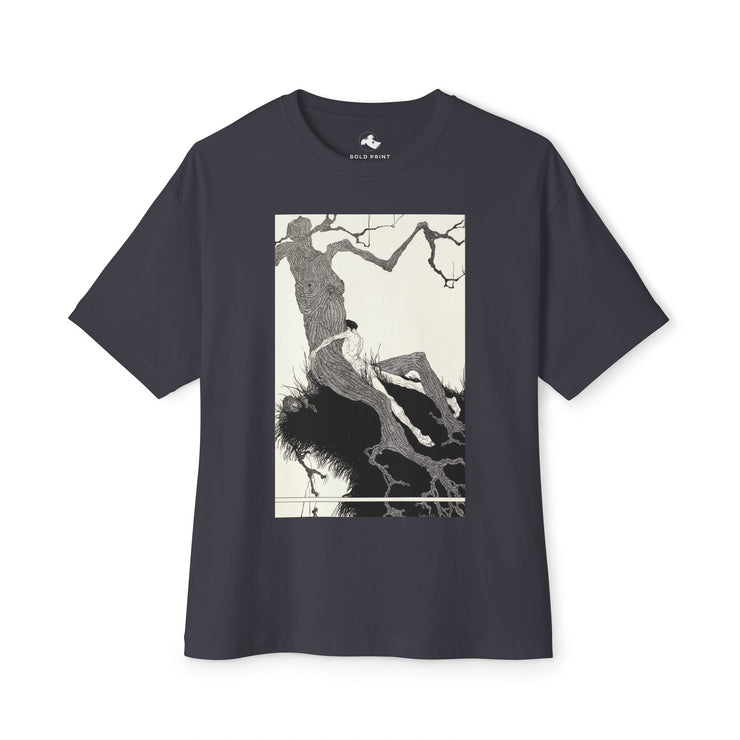 Artistic Black Oversized Tee Unisex Streetwear Graphic T-Shirt for Art Lovers