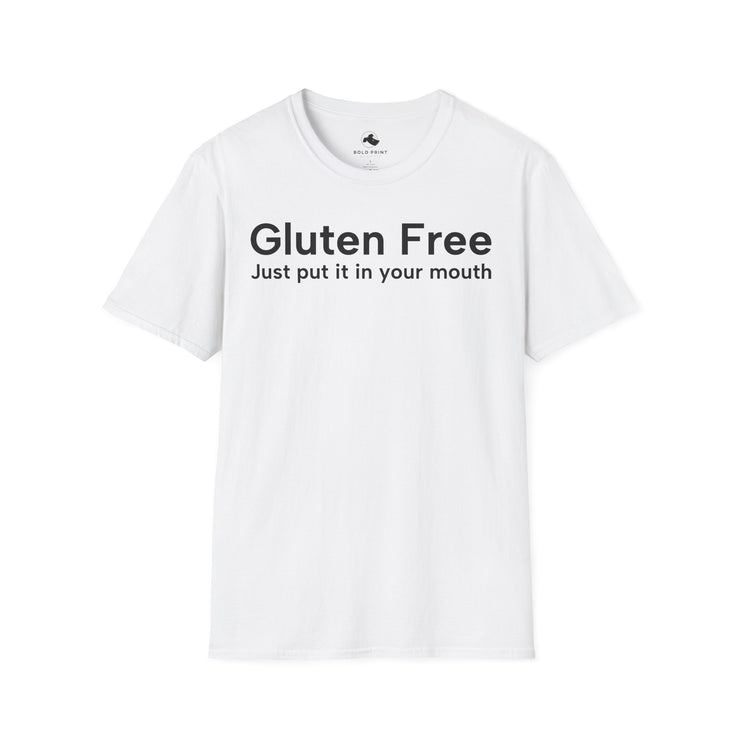 Unisex Softstyle T-shirt, Statement Tee, Funny Shirt, Pickup Line Comment T-Shirt, "Gluten Free", Quote Shirt