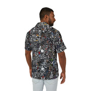 Men's AOP Hawaiian Camp Shirt, Casual Beachwear, Tattoo Vibes, Summer Parties, Vacation Style, Gift for Him