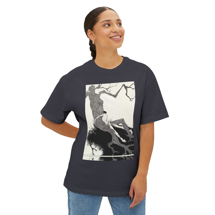 Artistic Black Oversized Tee Unisex Streetwear Graphic T-Shirt for Art Lovers
