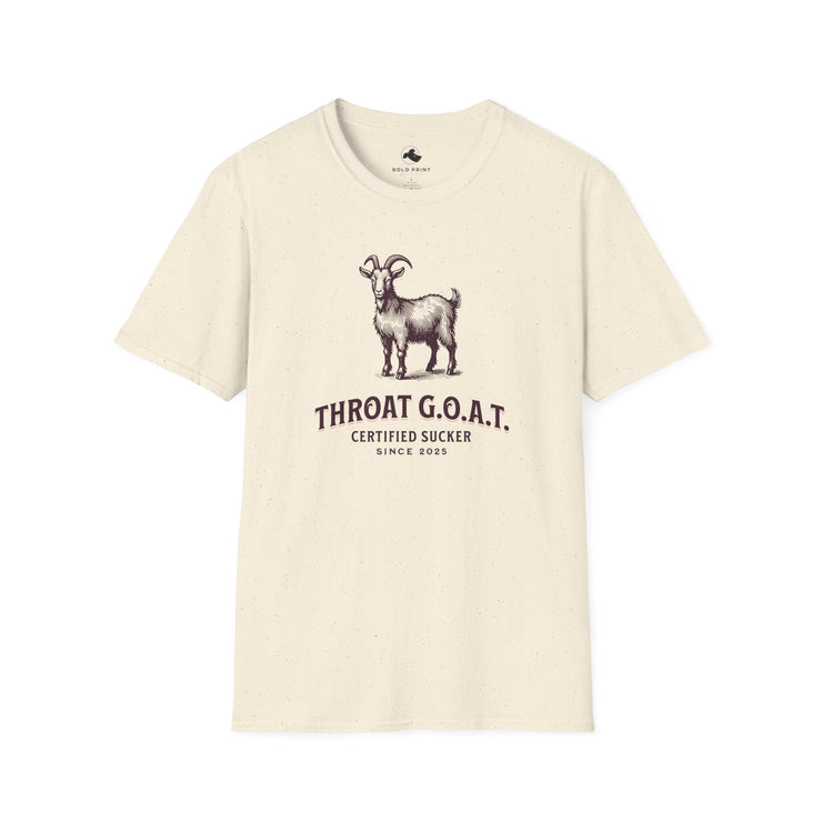Throat G.O.A.T. Unisex Softstyle T-Shirt | Funny Goat Tee, Gift for Animal Lovers, Casual Wear, Birthday Present, Statement Top