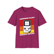 Retro Gamer T-Shirt | Wanna Play Games Bitch | Unisex Softstyle Tee | Perfect for Gamers, Birthdays, Retro Parties, or Casual Wear