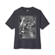 Bohemian Floral Oversized Tee Artistic Graphic Shirt, Trendy Gift Idea, Relaxed Fit