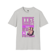 Life is Better with a Fetish T-Shirt | Fun Graphic Tee for Fashion Lovers, Gift for Birthdays, Casual Wear, Fashion Statements Purple High Heels