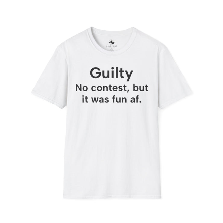 Unisex Softstyle T-shirt, Statement Tee, Funny Shirt, Pickup Line Comment T-Shirt, "Guilty", Quote Shirt