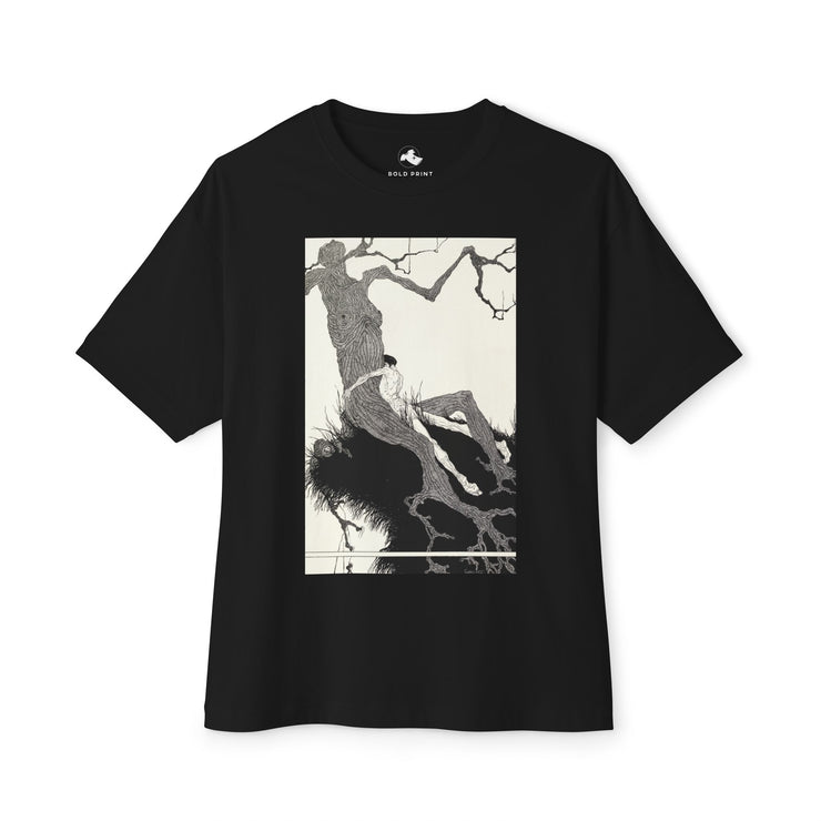 Artistic Black Oversized Tee Unisex Streetwear Graphic T-Shirt for Art Lovers