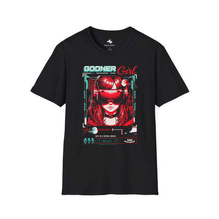 Gooner Girl Graphic Tee | Unisex Softstyle T-Shirt | Retro Anime Art, Gaming Apparel, Casual Wear, Gift for Gamers, Streetwear
