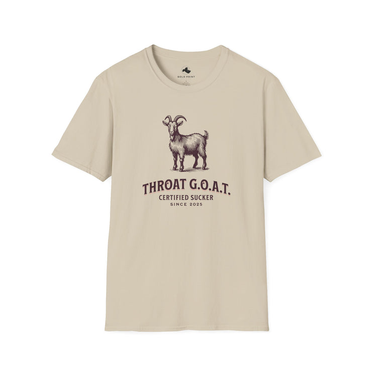 Throat G.O.A.T. Unisex Softstyle T-Shirt | Funny Goat Tee, Gift for Animal Lovers, Casual Wear, Birthday Present, Statement Top