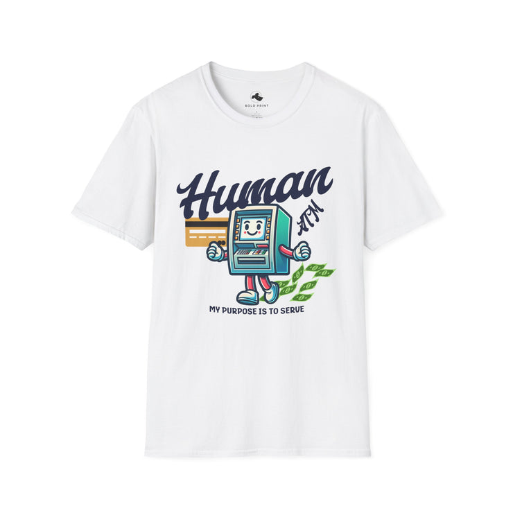 Human Purpose Unisex Softstyle T-Shirt, Funny Graphic Tee, Casual Wear, Gift for Tech Lovers, Motivational Apparel