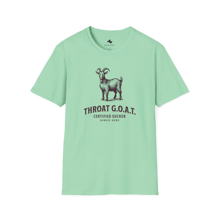 Throat G.O.A.T. Unisex Softstyle T-Shirt | Funny Goat Tee, Gift for Animal Lovers, Casual Wear, Birthday Present, Statement Top