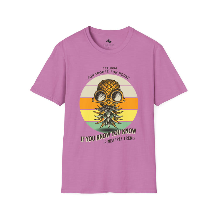 Unisex Pineapple Trend Tee | Casual Summer Style T-Shirt, Beachwear, Gift for Friends, Fun Spouse Tee, Retro Vibe