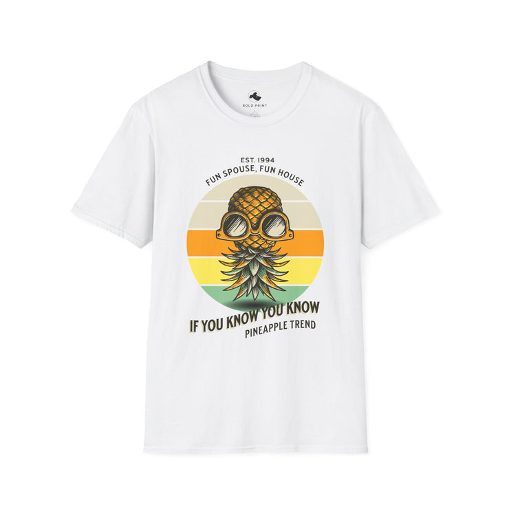 Unisex Pineapple Trend Tee | Casual Summer Style T-Shirt, Beachwear, Gift for Friends, Fun Spouse Tee, Retro Vibe