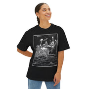 Chic Skeleton Art Oversized Tee Unisex Graphic Shirt, Halloween Gift for Art Lovers