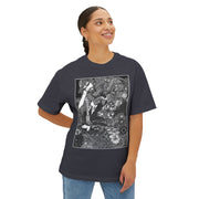 Bohemian Floral Oversized Tee Artistic Graphic Shirt, Trendy Gift Idea, Relaxed Fit