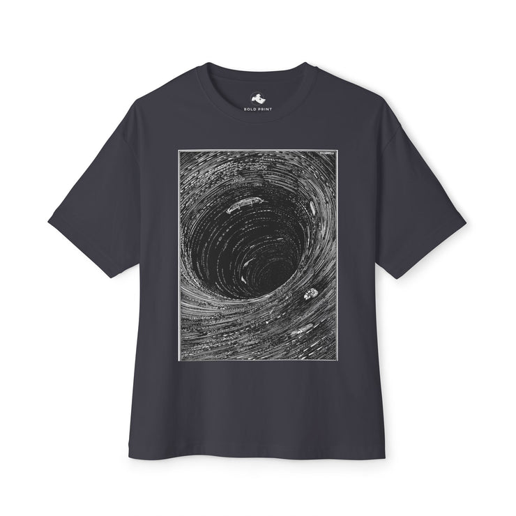 Cosmic Swirl Graphic Tee, Unisex Boxy T-Shirt, Casual Streetwear, Gift for Space Lovers, Art-Inspired Apparel