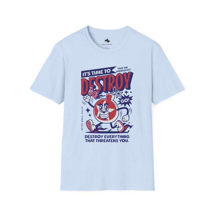 Unisex Graphic Tee - "It's Time to Destroy" - Softstyle Shirt for Casual Wear, Gift for Gamers, Streetwear, Graphic T-Shirt, Fun Clothing