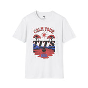 Calm Your Tits Unisex Softstyle T-Shirt | Funny Graphic Tee, Gift for Him/Her, Casual Wear, Summer Essentials, Everyday Comfort