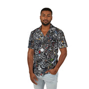 Men's AOP Hawaiian Camp Shirt, Casual Beachwear, Tattoo Vibes, Summer Parties, Vacation Style, Gift for Him