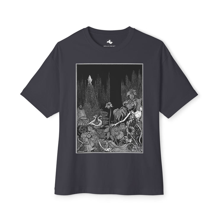 Artistic Unisex Oversized Boxy Tee with Unique Graphic Print, Casual Wear, Gift for Art Lovers, Comfy Summer Top, Perfect for Festivals