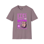 Life is Better with a Fetish T-Shirt | Fun Graphic Tee for Fashion Lovers, Gift for Birthdays, Casual Wear, Fashion Statements Purple High Heels