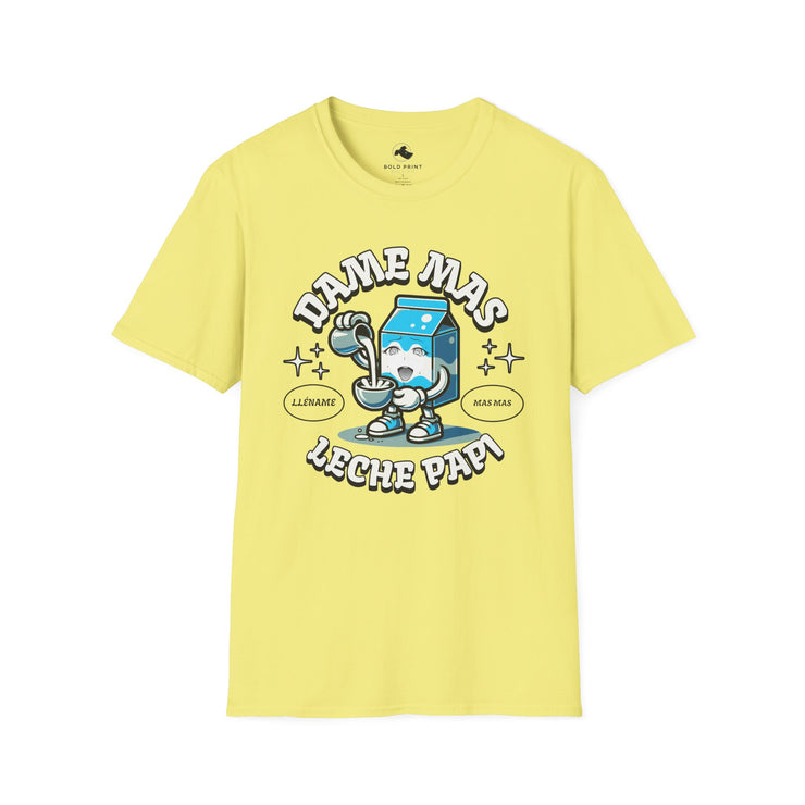 Cute Milk Cartoon T-Shirt, Funny Graphic Tee, Unisex Softstyle Shirt, Perfect Gift for Food Lovers, Hipster Fashion, Casual Wear