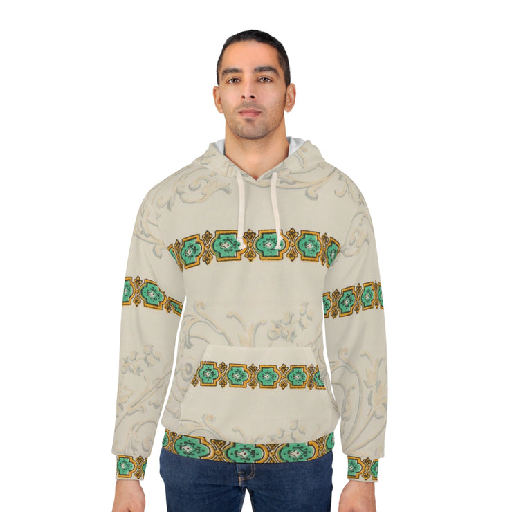 Elegant Floral AOP Unisex Pullover Hoodie, Cozy Streetwear, Gift for Her, Casual Layering, Unique Graphic Hoodie