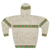 Elegant Floral AOP Unisex Pullover Hoodie, Cozy Streetwear, Gift for Her, Casual Layering, Unique Graphic Hoodie