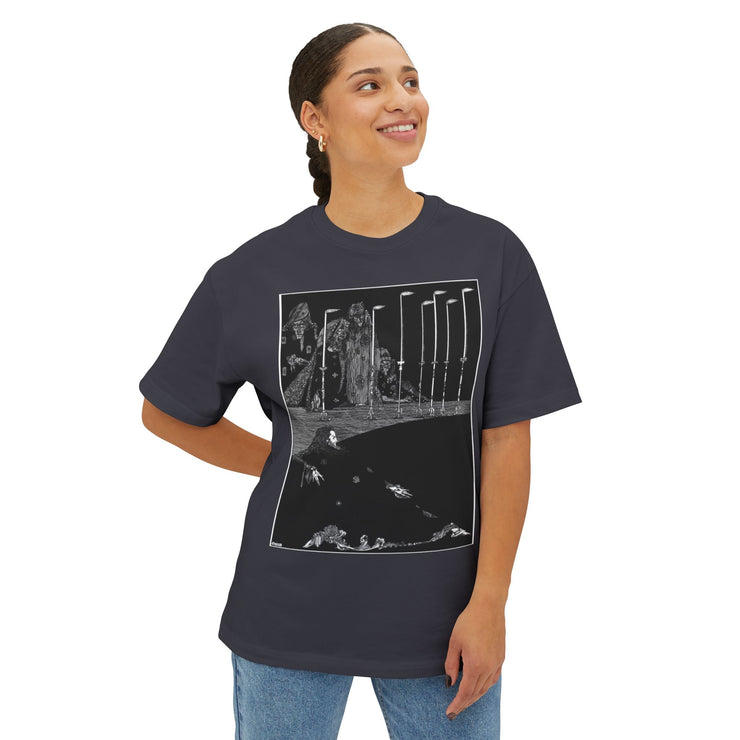 Gothic Art Oversized Tee Unisex Graphic T-Shirt, Artsy Streetwear Gift for Art Lovers