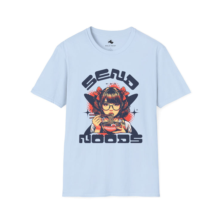Send Noods Unisex Softstyle T-Shirt, Funny Graphic Tee, Gift for Foodies, Casual Wear, Trendy Streetwear, Soft Cotton Top
