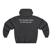 Unisex SoftstyleHoodie, Statement Hoodie, Funny Sweater, Pickup Line Comment Hoodie, "The Hoodie Stays On", Quote Shirt
