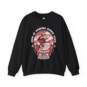 Crewneck Sweatshirt — "Who Is Coming Down Your Throat" Retro Santa Horror Graphic - Bold PrintCrewneck Sweatshirt — "Who Is Coming Down Your Throat" Retro Santa Horror GraphicSweatshirtCrewneck Sweatshirt — "Who Is Coming Down Your Throat" Retro Santa Horror Graphic