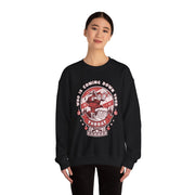 Crewneck Sweatshirt — "Who Is Coming Down Your Throat" Retro Santa Horror Graphic - Bold PrintCrewneck Sweatshirt — "Who Is Coming Down Your Throat" Retro Santa Horror GraphicSweatshirtCrewneck Sweatshirt — "Who Is Coming Down Your Throat" Retro Santa Horror Graphic