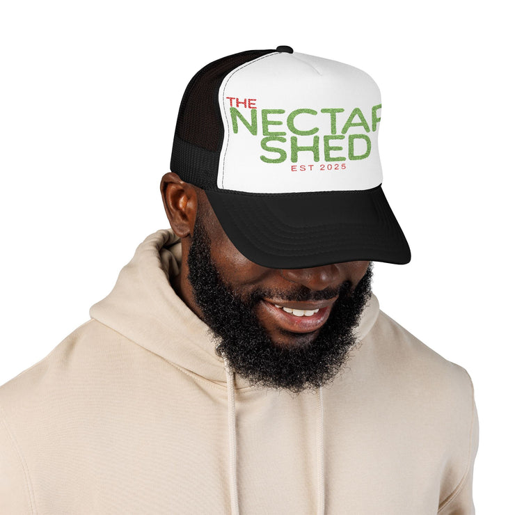 Embroidered Foam Trucker Hat - Stylish, Adjustable, Perfect for Outdoor Events, Gifts, and Casual Wear, The Nectar Shed, Trendy Cap - Bold PrintEmbroidered Foam Trucker Hat - Stylish, Adjustable, Perfect for Outdoor Events, Gifts, and Casual Wear, The Nectar Shed, Trendy CapHatsEmbroidered Foam Trucker Hat - Stylish, Adjustable, Perfect for Outdoor Events, Gifts, and Casual Wear, The Nectar Shed, Trendy Cap