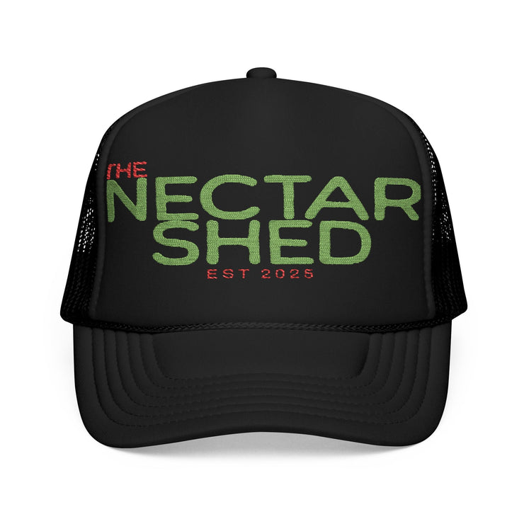 Embroidered Foam Trucker Hat - Stylish, Adjustable, Perfect for Outdoor Events, Gifts, and Casual Wear, The Nectar Shed, Trendy Cap - Bold PrintEmbroidered Foam Trucker Hat - Stylish, Adjustable, Perfect for Outdoor Events, Gifts, and Casual Wear, The Nectar Shed, Trendy CapHatsEmbroidered Foam Trucker Hat - Stylish, Adjustable, Perfect for Outdoor Events, Gifts, and Casual Wear, The Nectar Shed, Trendy Cap