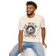 Funny Clown T-Shirt, Unisex Graphic Tee, Comedy Apparel, Unique Gift for Clowns, Festival Attire, Fun Party Wear - Bold PrintFunny Clown T-Shirt, Unisex Graphic Tee, Comedy Apparel, Unique Gift for Clowns, Festival Attire, Fun Party WearT-ShirtFunny Clown T-Shirt, Unisex Graphic Tee, Comedy Apparel, Unique Gift for Clowns, Festival Attire, Fun Party Wear