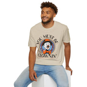 Funny Clown T-Shirt, Unisex Graphic Tee, Comedy Apparel, Unique Gift for Clowns, Festival Attire, Fun Party Wear - Bold PrintFunny Clown T-Shirt, Unisex Graphic Tee, Comedy Apparel, Unique Gift for Clowns, Festival Attire, Fun Party WearT-ShirtFunny Clown T-Shirt, Unisex Graphic Tee, Comedy Apparel, Unique Gift for Clowns, Festival Attire, Fun Party Wear